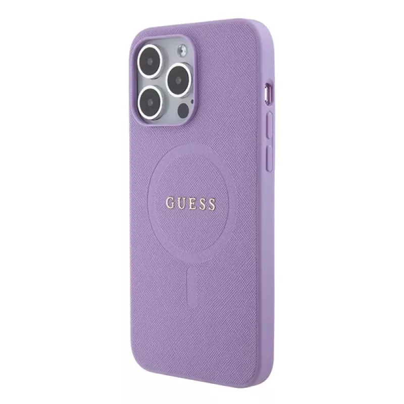 Guess GUHMP15LPSAHMCU Funda rígida MagSafe Saffiano para Apple iPhone 15 Pro 6,1
