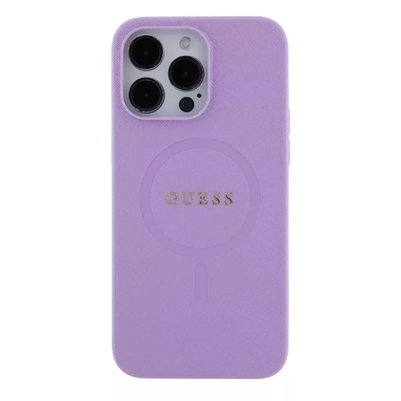 Guess GUHMP15LPSAHMCU Funda rígida MagSafe Saffiano para Apple iPhone 15 Pro 6,1