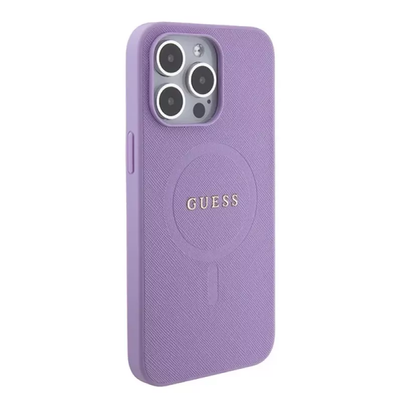 Guess GUHMP15LPSAHMCU Funda rígida MagSafe Saffiano para Apple iPhone 15 Pro 6,1