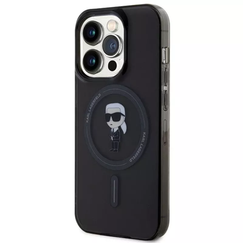 Karl Lagerfeld Funda MagSafe IML Ikonik para iPhone 15 Pro Negra