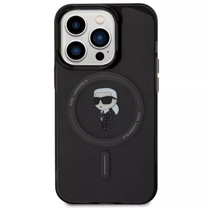 Karl Lagerfeld Funda MagSafe IML Ikonik para iPhone 15 Pro Negra