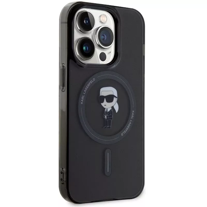 Karl Lagerfeld Funda MagSafe IML Ikonik para iPhone 15 Pro Negra