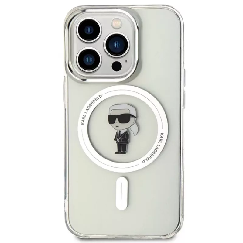 Karl Lagerfeld Funda MagSafe IML Ikonik para iPhone 15 Pro Transparente