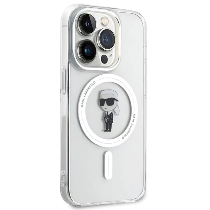 Karl Lagerfeld Funda MagSafe IML Ikonik para iPhone 15 Pro Transparente