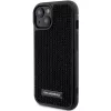 Karl Lagerfeld KLHCP15SHDSPLK iPhone 15 / 14 / 13 6.1 Funda rígida negra Rhinestone Logo Metal Plate