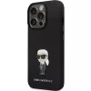 Karl Lagerfeld KLHCP14LSMHKNPK Funda de silicona Ikonik Metal Pin para iPhone 14 Pro 6,1 Negra