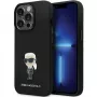 Karl Lagerfeld KLHCP14XSMHKNPK Funda trasera de silicona Ikonik Metal Pin para Apple iPhone 14 Pro Max 6,7 Negra