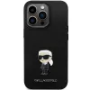 Karl Lagerfeld KLHCP14XSMHKNPK Funda trasera de silicona Ikonik Metal Pin para Apple iPhone 14 Pro Max 6,7 Negra