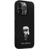 Karl Lagerfeld KLHCP14XSMHKNPK Funda trasera de silicona Ikonik Metal Pin para Apple iPhone 14 Pro Max 6,7 Negra