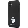 Karl Lagerfeld KLHCN61SMHCNPK Funda rígida funda de silicona con Metal Pin para iPhone 11 / XR 6.1 Negra