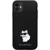 Karl Lagerfeld KLHCN61SMHCNPK Funda rígida funda de silicona con Metal Pin para iPhone 11 / XR 6.1 Negra
