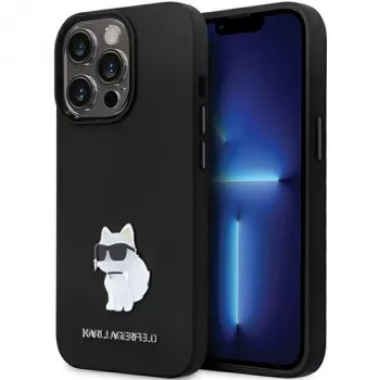 Karl Lagerfeld KLHCP14LSMHCNPK Funda rígida silicona C Metal Pin para iPhone 14 Pro 6,1