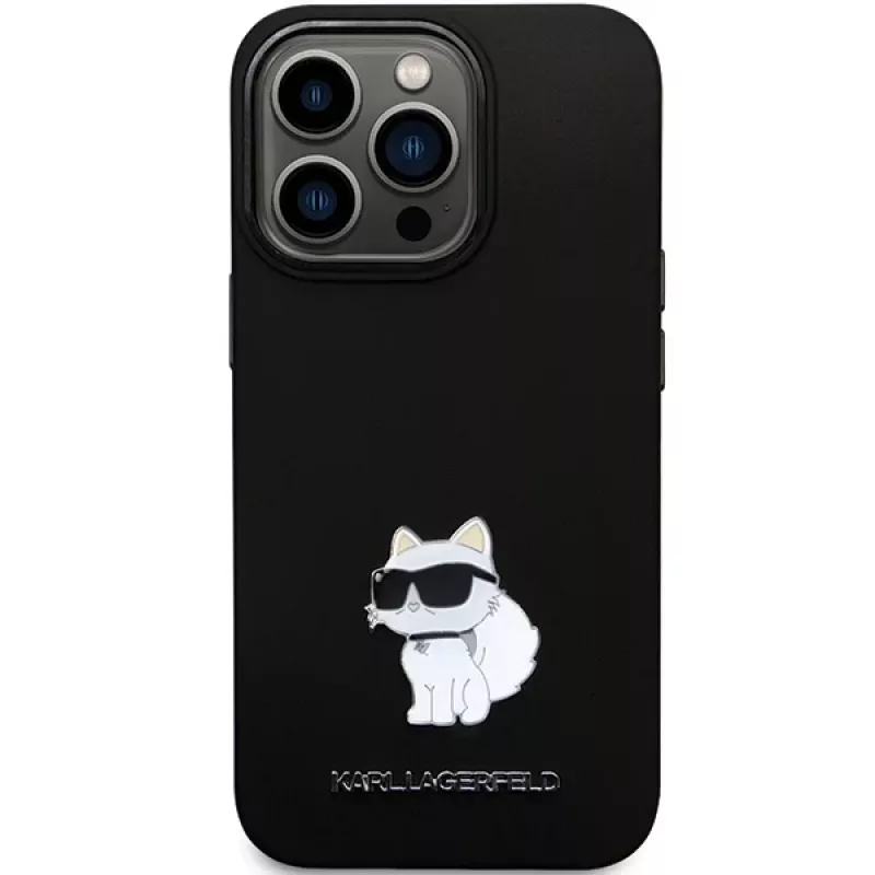 Karl Lagerfeld KLHCP14LSMHCNPK Funda rígida silicona C Metal Pin para iPhone 14 Pro 6,1