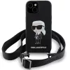 Karl Lagerfeld KLHCP15SSCBSKNK iPhone 15 / 14 / 13 6.1 Funda rígida negra Crossbody silicona Ikonik