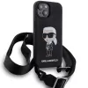 Karl Lagerfeld KLHCP15SSCBSKNK iPhone 15 / 14 / 13 6.1 Funda rígida negra Crossbody silicona Ikonik