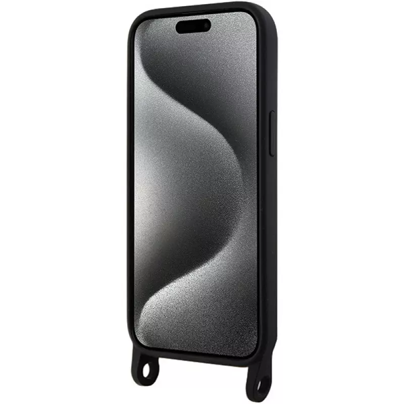 Karl Lagerfeld KLHCP15SSCBSKNK iPhone 15 / 14 / 13 6.1 Funda rígida negra Crossbody silicona Ikonik