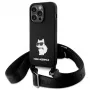 Karl Lagerfeld KLHCP15XSCBSCNK iPhone 15 Pro Max 6.7 Funda rígida negra Crossbody silicona Choupette