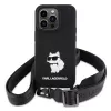 Karl Lagerfeld KLHCP15XSCBSCNK iPhone 15 Pro Max 6.7 Funda rígida negra Crossbody silicona Choupette