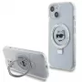 Karl Lagerfeld KLHMP15SHMRSCHH iPhone 15 / 14 / 13 6,1 inch Funda rígida blanca con soporte de anillo Choupette Head MagSafe