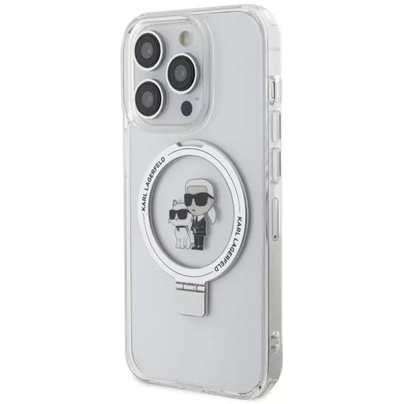 Karl Lagerfeld KLHMP13XHMRSKCH Funda rígida Ring Stand para iPhone 13 Pro Max 6,7