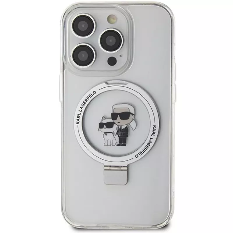 Karl Lagerfeld KLHMP13XHMRSKCH Funda rígida Ring Stand para iPhone 13 Pro Max 6,7