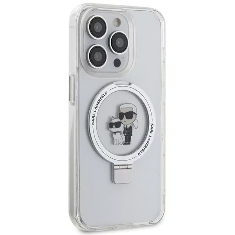 Karl Lagerfeld KLHMP13XHMRSKCH Funda rígida Ring Stand para iPhone 13 Pro Max 6,7