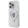 Karl Lagerfeld KLHMP15LHMRSKCH Funda rígida Ring Stand MagSafe para iPhone 15 Pro 6,1