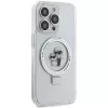 Karl Lagerfeld KLHMP15LHMRSKCH Funda rígida Ring Stand MagSafe para iPhone 15 Pro 6,1