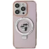 Karl Lagerfeld KLHMN61HMRSKCP iPhone 11 / XR 6.1 Funda rígida rosa Ring Stand Karl & Choupette MagSafe