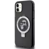 Karl Lagerfeld KLHMN61HMRSKCK Funda rígida Ring Stand para iPhone 11 / Xr 6.1 Negra MagSafe Karl & Choupette