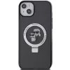 Karl Lagerfeld KLHMP15MHMRSKCK Funda rígida Ring Stand MagSafe para iPhone 15 Plus / 14 Plus 6,7