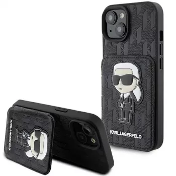 Karl Lagerfeld KLHCP15SSAKKNSCK Funda rígida Saffiano Ikonik para iPhone 15/14/13 6,1
