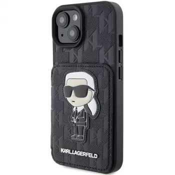 Karl Lagerfeld KLHCP15SSAKKNSCK Funda rígida Saffiano Ikonik para iPhone 15/14/13 6,1