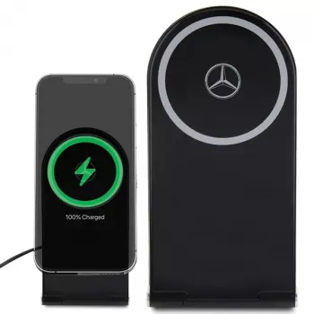 Mercedes-Benz Soporte de carga inalámbrica plegable 2 en 1 15W negro Silver Star MagSafe
