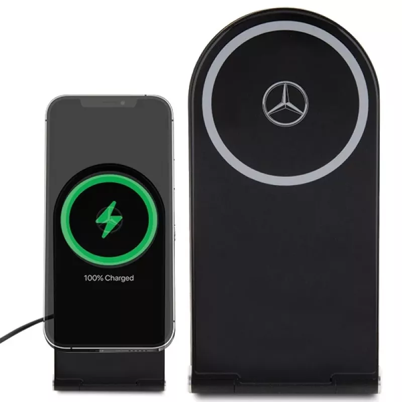 Mercedes-Benz Soporte de carga inalámbrica plegable 2 en 1 15W negro Silver Star MagSafe