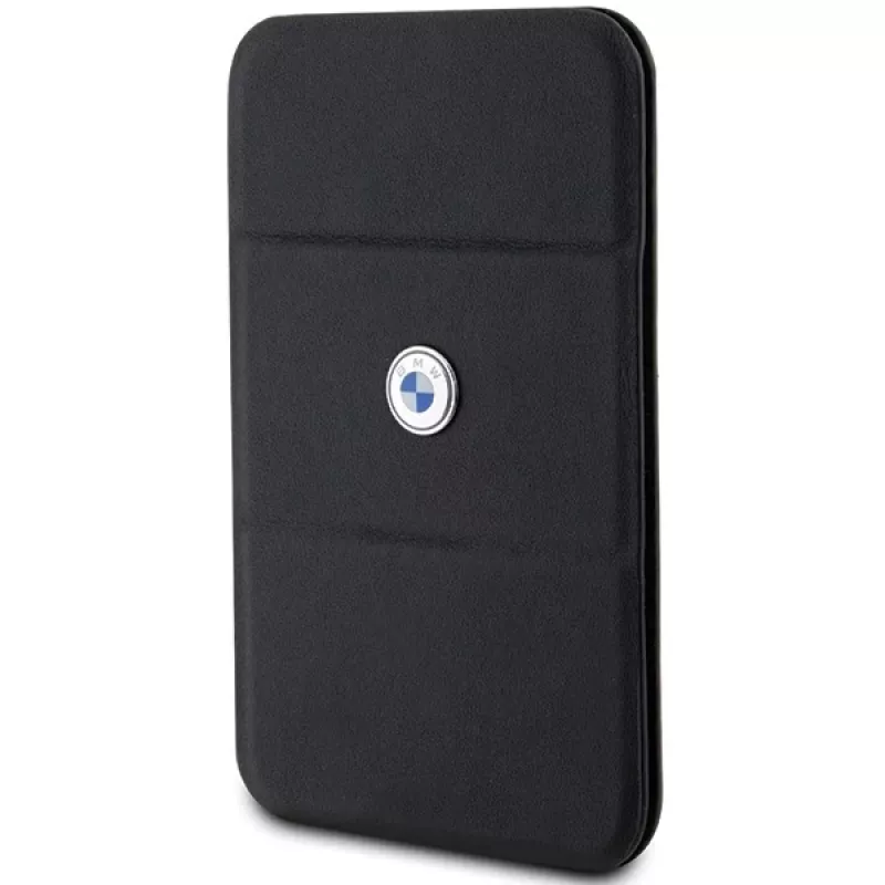 BMW Funda cartera con soporte y ranura para tarjetas MagSafe Signature Collection negra