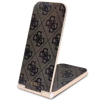 Guess Cargador inalámbrico plegable 2 en 1 GUDCFAL4PEGW 15W marrón 4G Pattern MagSafe