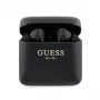 Guess Auriculares Bluetooth True Wireless Stereo con logo impreso y estuche de carga (negro)