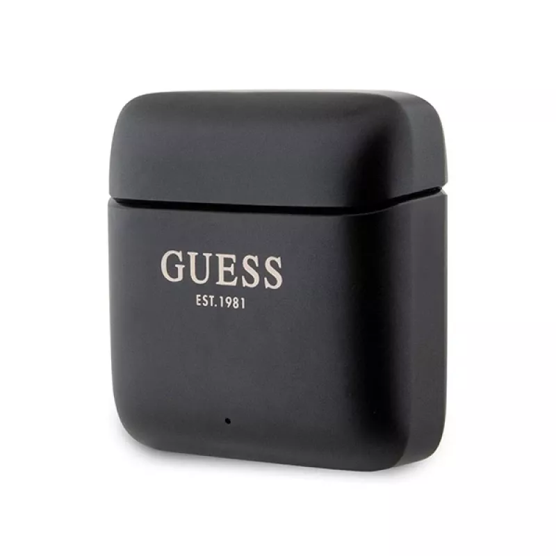 Guess Auriculares Bluetooth True Wireless Stereo con logo impreso y estuche de carga (negro)
