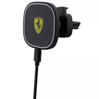 Ferrari Soporte cargador inalámbrico inductivo para coche 15W FECHMGLK para rejilla de ventilación, negro, MagSafe