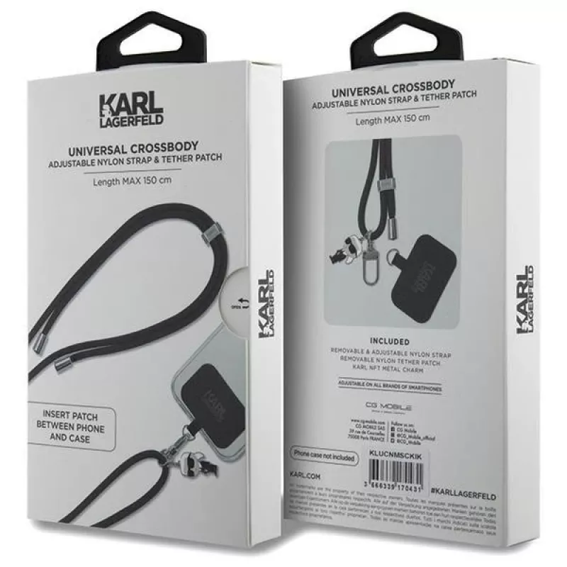 Karl Lagerfeld Cordón universal para móvil CBDY (negro)