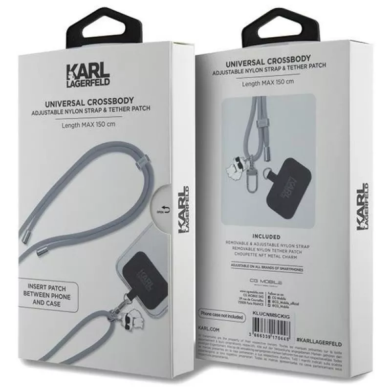 Karl Lagerfeld Cordón universal para móvil CBDY (gris)