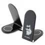 Karl Lagerfeld Cargador inalámbrico plegable 2 en 1 KLDCRFALCHNK 15W negro Choupette MagSafe