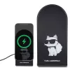 Karl Lagerfeld Cargador inalámbrico plegable 2 en 1 KLDCRFALCHNK 15W negro Choupette MagSafe