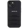 AMG AMHCP15MGSEBK Funda rígida de piel con líneas en relieve para iPhone 15 Plus / 14 Plus 6,7
