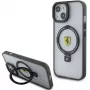 Ferrari FEHMP15SUSCAK iPhone 15 / 14 / 13 6,1 inch Funda rígida negra con soporte de anillo colección 2023 MagSafe
