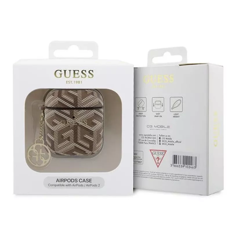 Guess GUA2PGCE4CW Funda para AirPods 1/2 marrón GCube Charm