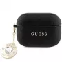 Guess GUAP2PGEHCDK Funda para AirPods Pro 2 (2022/2023) negra con colgante de corazón de diamante brillante fijo
