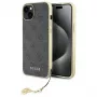 Guess GUHCP15MGF4GGR iPhone 15 Plus/14 Plus 6,7 inch Funda rígida gris 4G Charms Collection