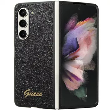 Guess Funda rígida Glitter Script F946 para Samsung Galaxy Z Fold5, negra
